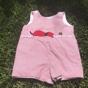 Red and White Striped Jon Jon. 18Months. 🐶🐶